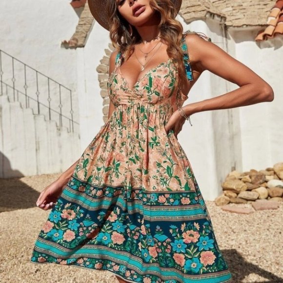 Floral Print Slip Cami Mini Dress